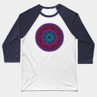 Blue, Pink, Purple & Red Gradient Mandala Baseball T-Shirt